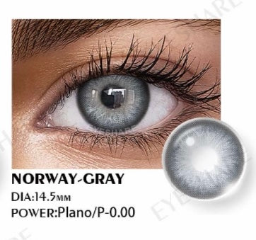 Lentilles de couleur - NORWAY GRIS - Valable 1 an