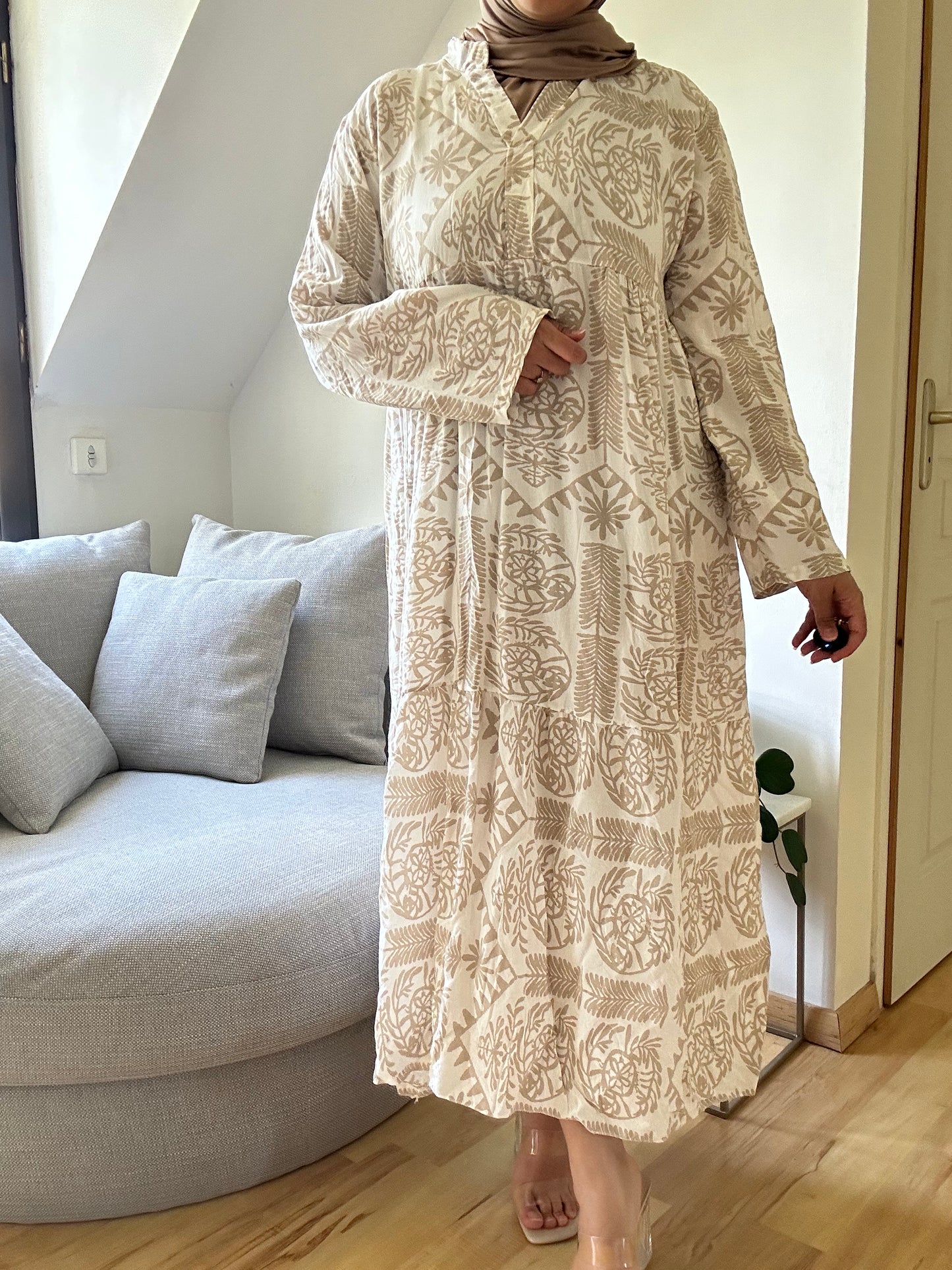 Robe longue style BOHÈME Beige