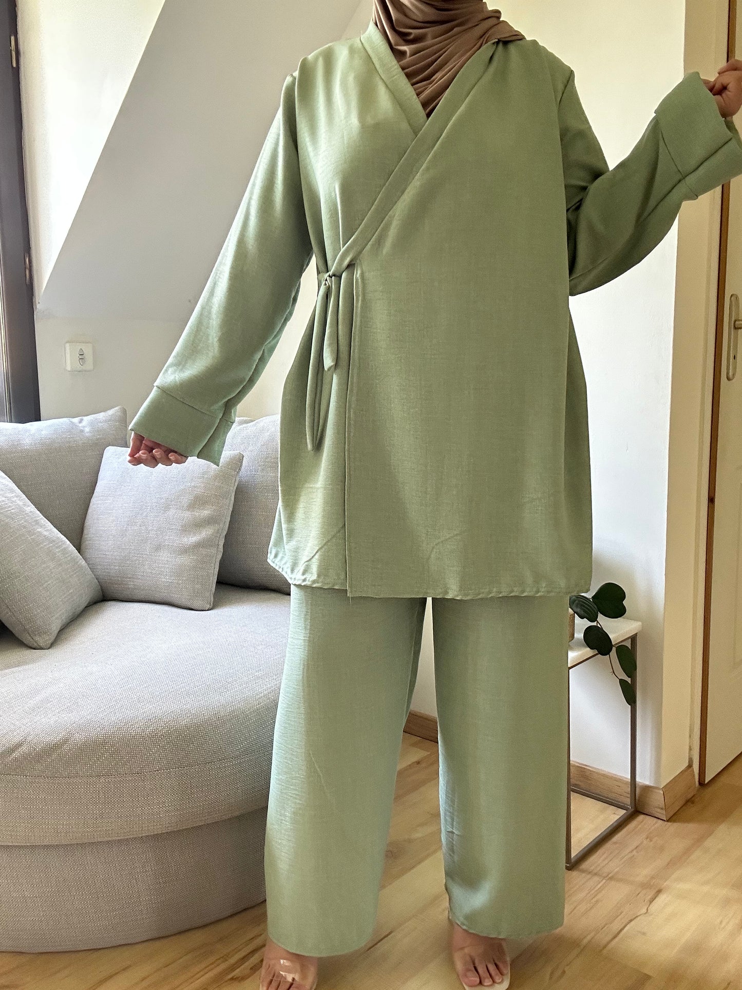 Ensemble cache coeur et pantalon SYLA Vert clair