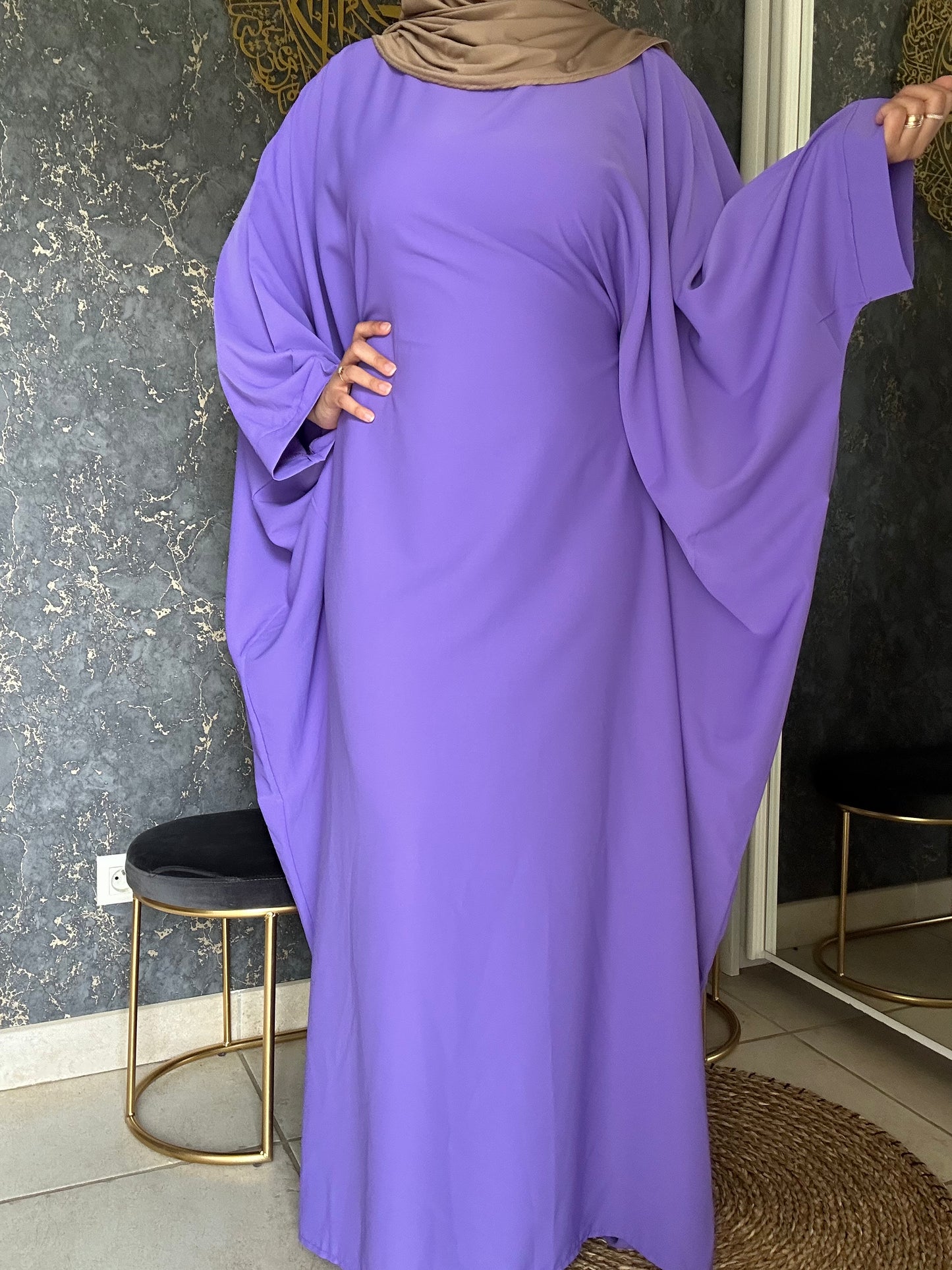 Robe manche papillon avec taille marquée ALYA Violet